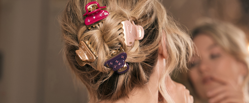 日本未入荷!新作【Alexandre de Paris】DENTELLIA PINK 8cm Alexandre de Paris hair accessories : jaw clips, hair