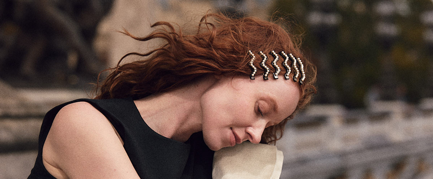 ❁ALEXANDRE DE PARISベビーパール バレッタ バレッタ (8 cm)｜ALEXANDRE DE PARIS（アレクサンドル ドゥ パリ）