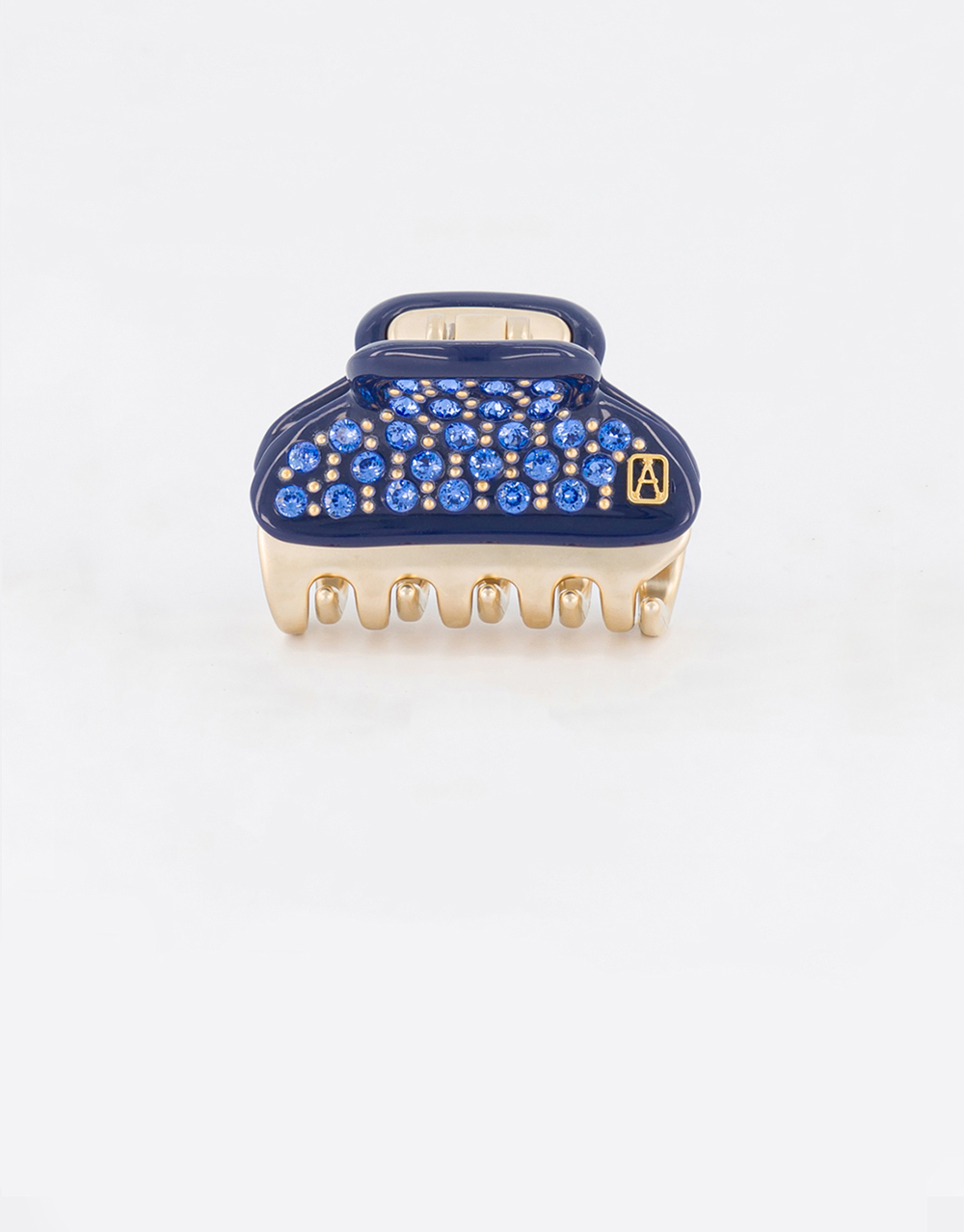 Alexandre de Paris regular navy-blue jewel hair clip Pince Vendôme